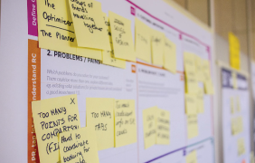 sticky notes on a wall